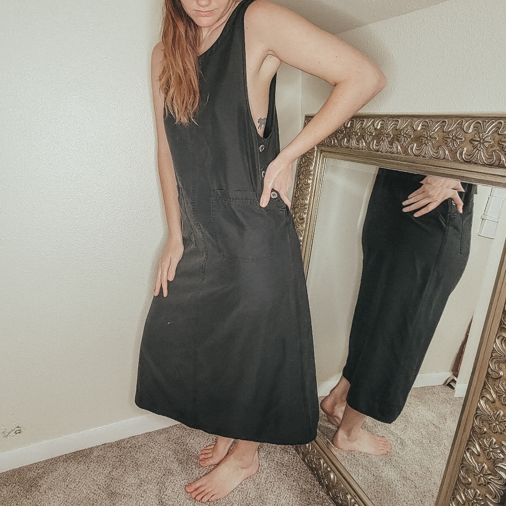 Vintage Directives Black Jumper Dress Small